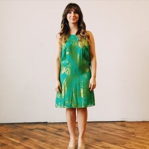 Lilly Pulitzer Green + Gold Dress